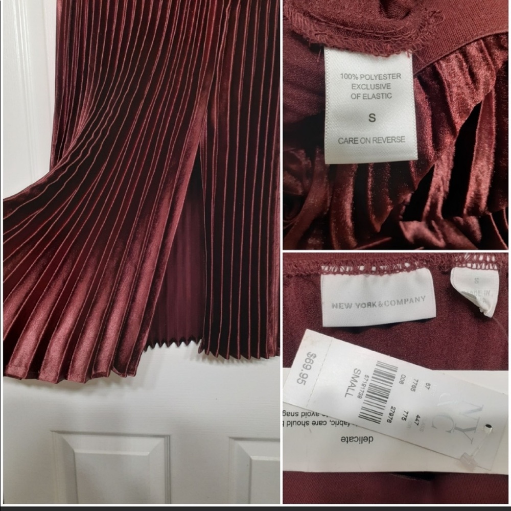 New York and Company Metallic pleated skirt